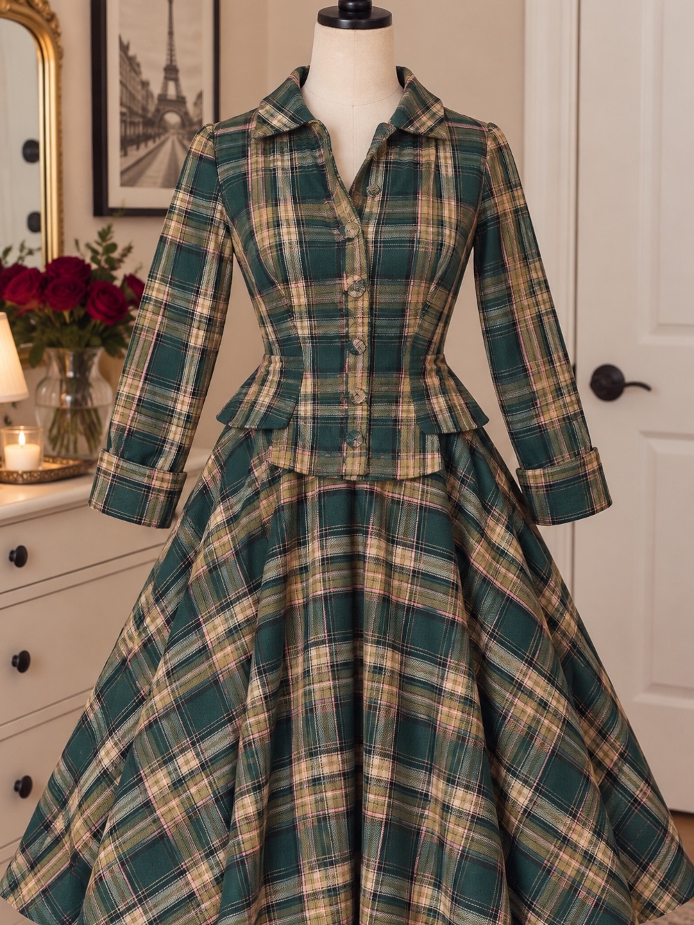 Miss Candyfloss - Plaid retro swing dress